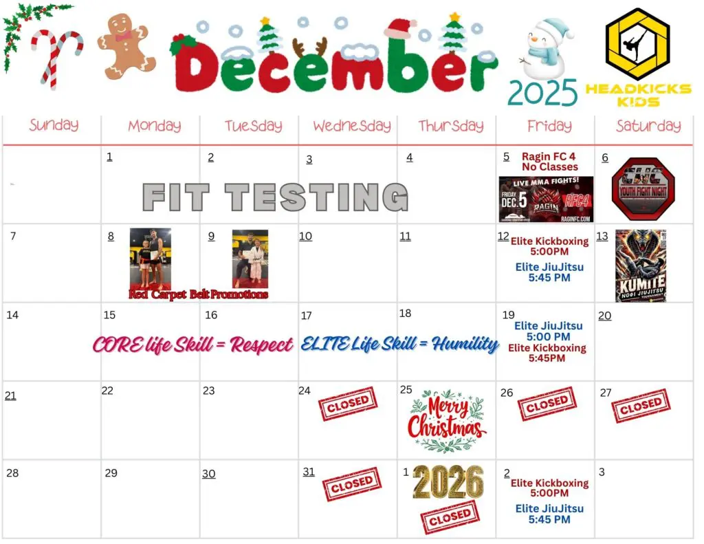 YOUTH CALENDAR | Headkicks MMA & Fitness Club
